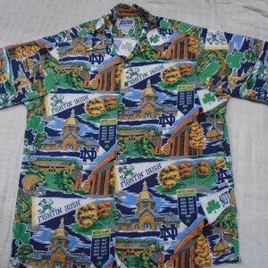 Notre Dame Irish Football Reyn Spooner Rayon Short Sleeve Shirt Size Large